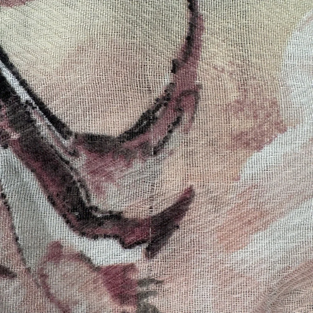 Vince Camuto Kimono Wrap Women One Size Blush Floral Good Sheer Open Front Layer